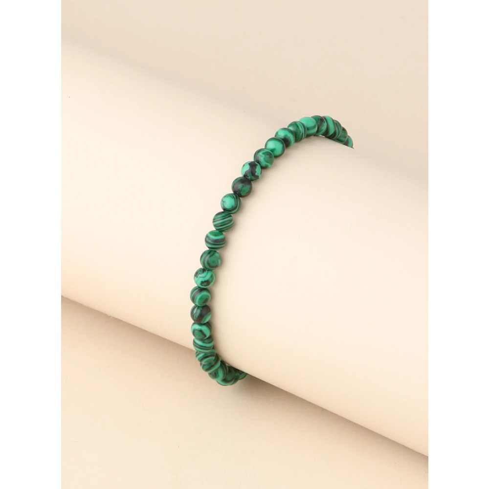 4mm Natural Green Malachite Bracelet
